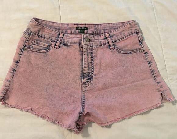 Wild Fable Pants - Wild Fable Women's Acid Wash Pink Denim Raw Hem Cut-Off Shorts Size 12
